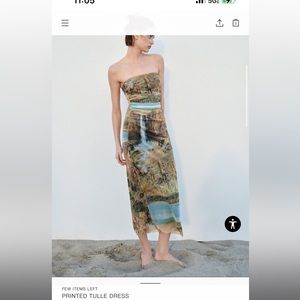 ZARA PRINTED TULLE MIDI DRESS- WORN ONCE